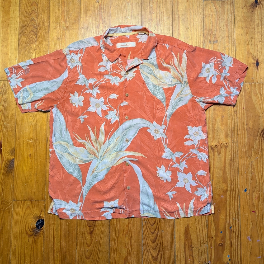 Tommy Bahama Coral Floral Button Down Shirt